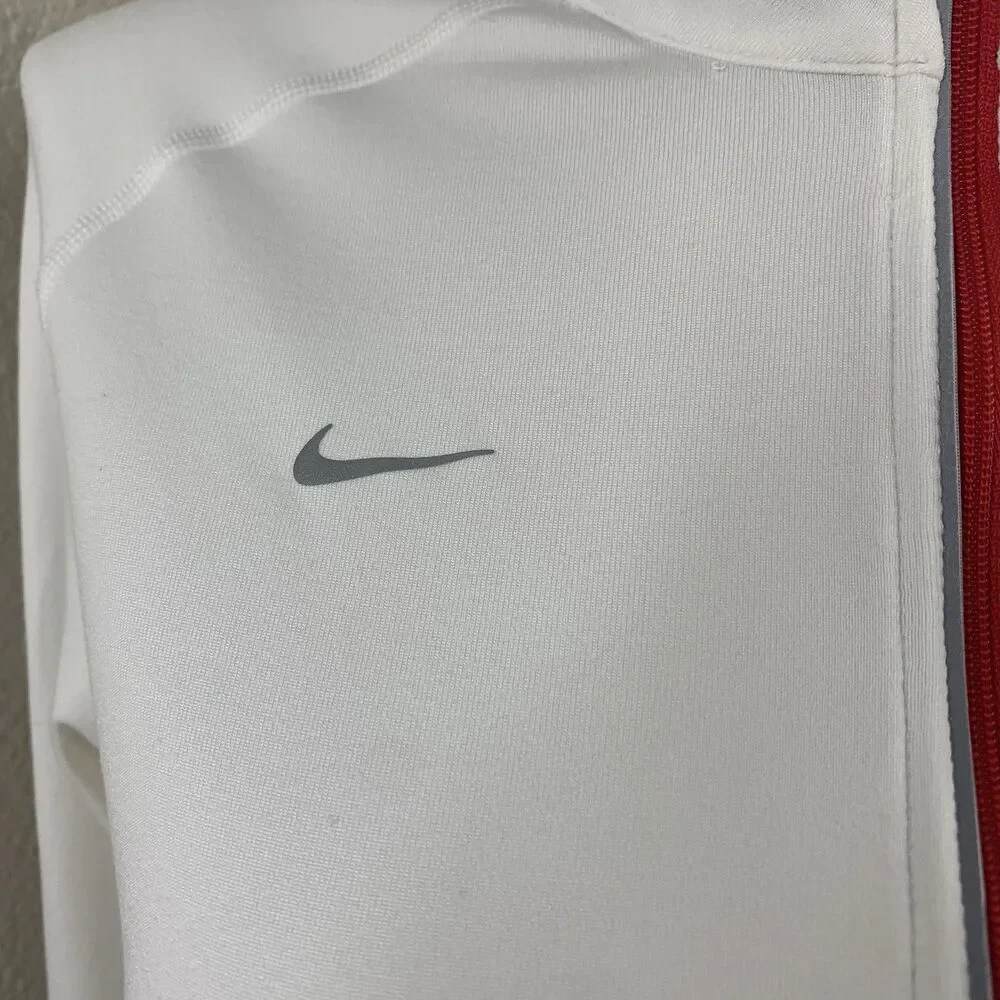 Nike Team USA Element Dri-Fit White Quarter Zip Pullover Sz M Flag Top *flaws